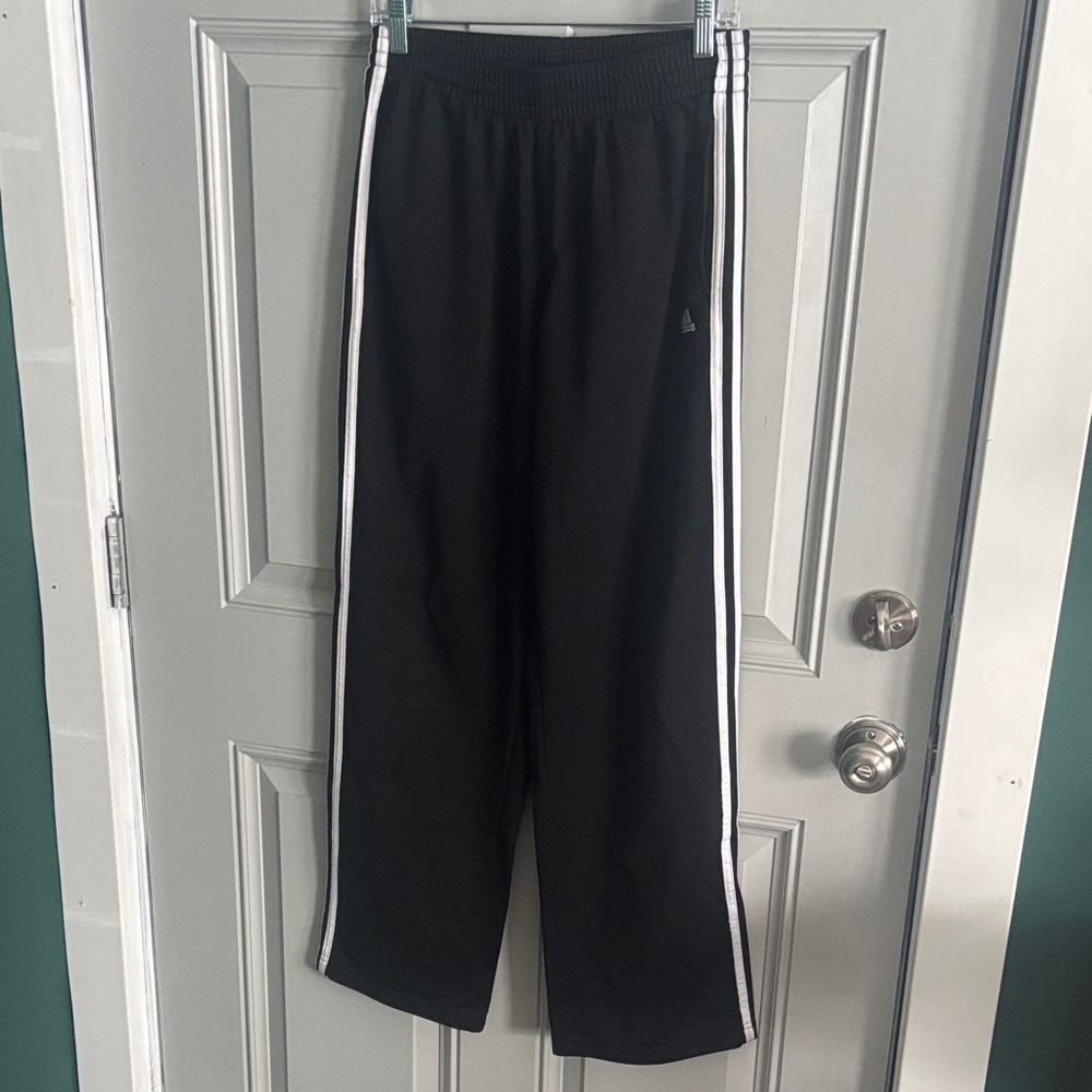 adidas Black Joggers with White Stripes